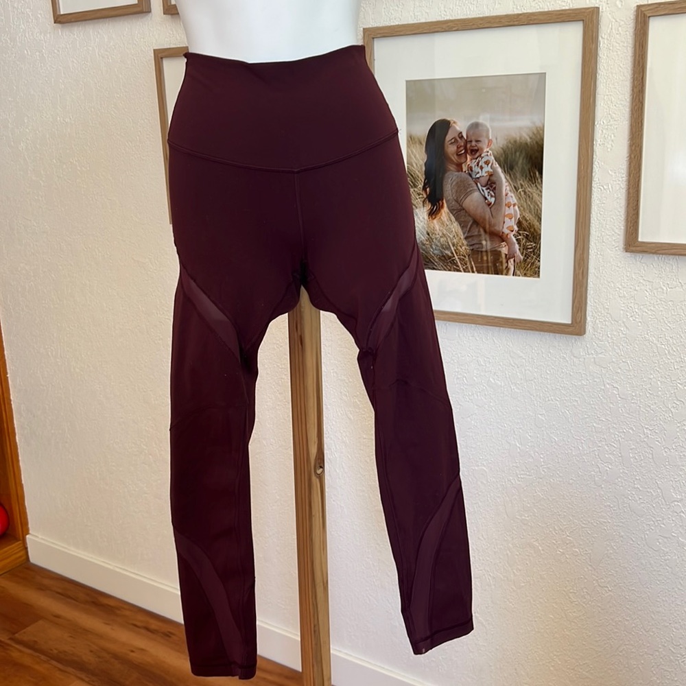 Lululemon eggplant cutout leggings, size 4
